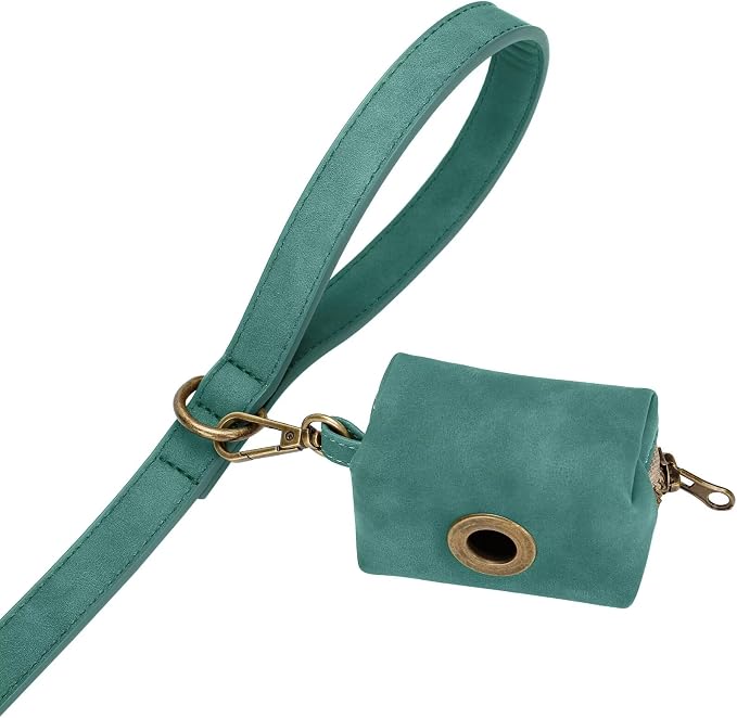 Didog PU Leather Dog Leash for Medium Large Dogs, 3/4in x 5ft, Green | Soft Grip Full Control, Easy Clean, Metal D-ring for Poop Bag Holder, Tangle-Free 360° Swivel Clasp, for Walking & Training - Image 7