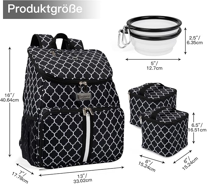 BAGLHER丨Dog Travel Bag, Airline Approved Pet Supplies Backpack, Dog Travel Backpack with 2 Silicone Collapsible Bowls and 2 Food Baskets - Image 3