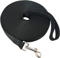Nylon Training Dog Leash for Small Medium Large Dogs, 15ft 20ft 30ft 50ft Long Leash Dog/Puppy Lead for Obedience Recall Training, Camping (50ft, Black) by MANDAO