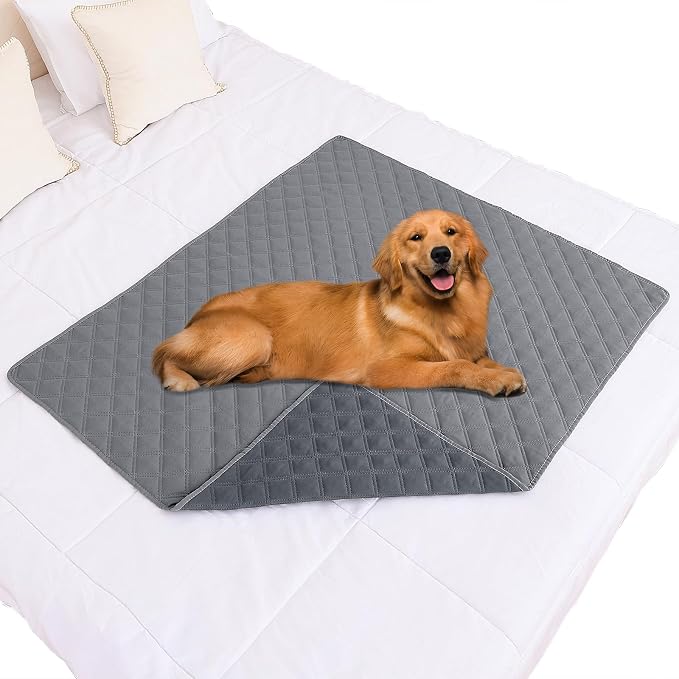 Smiry Waterproof Reversible Pet Couch Covers for Dogs | Pet Friendly, Soft Fabric, Washable Sofa Furniture Protector for Dogs Cat Kids, Checkered (40"x50", Grey/Dark Grey) by Smiry