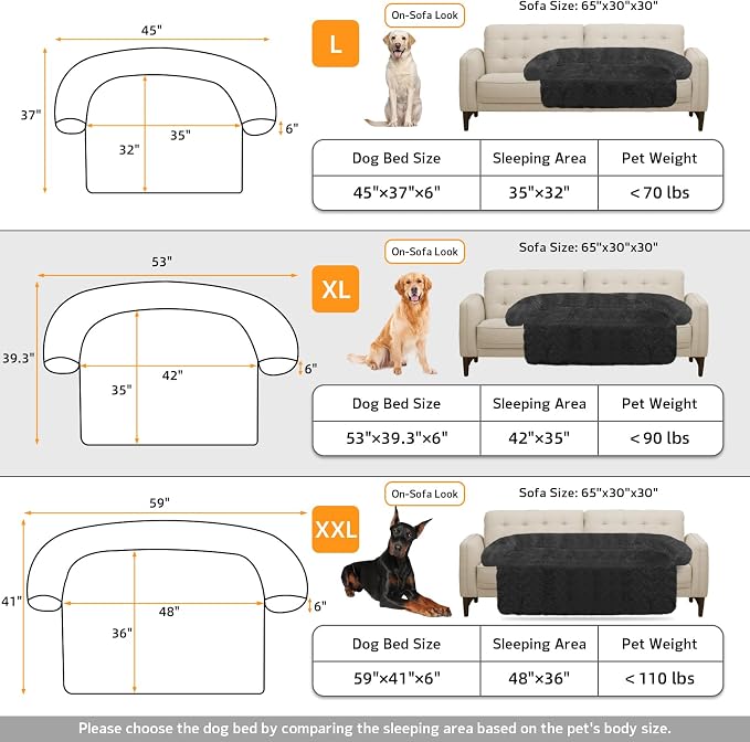 Calming Dog Bed Fluffy Plush Dog Mat for Furniture Protector with Removable Washable Cover for Large Medium Small Dogs and Cats (Extra Large(53x39.3x6), Dark Grey) - Image 5