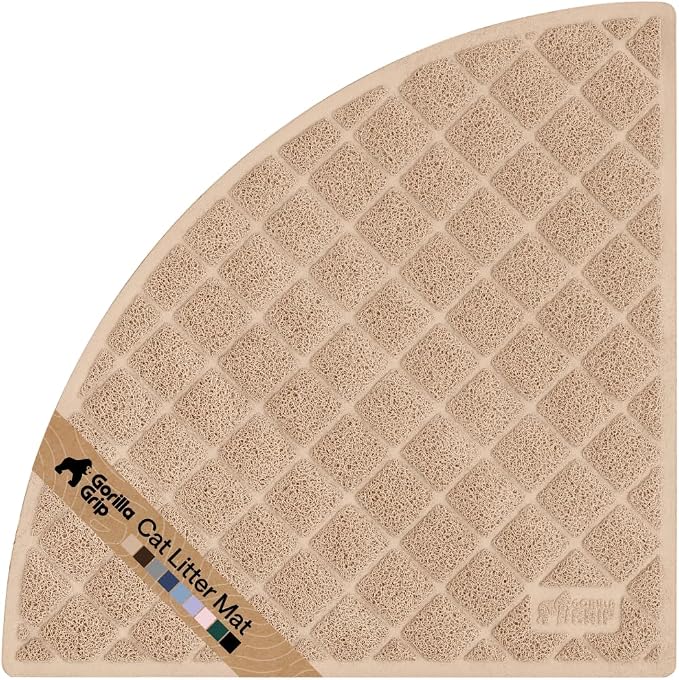 GORILLA GRIP Cat Litter Box Mat, 32x32, Cushioned Coil Mesh Litter Trapping Mats, Scatter Control Supplies for Less Mess, Phthalate Free, Ultra Deep Catch Grooves, Rinse or Vacuum to Clean, Beige by Unknown