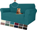 MAXIJIN Loveseat Cover Sofa Covers (55"-69"), 1-Piece Stretch Couch Covers for 2 Cushion Couch Love Seat Slipcover with Elastic Bottom for Kids,Dog (Loveseat, Diamond Pattern Blackish Green) by MAXIJIN