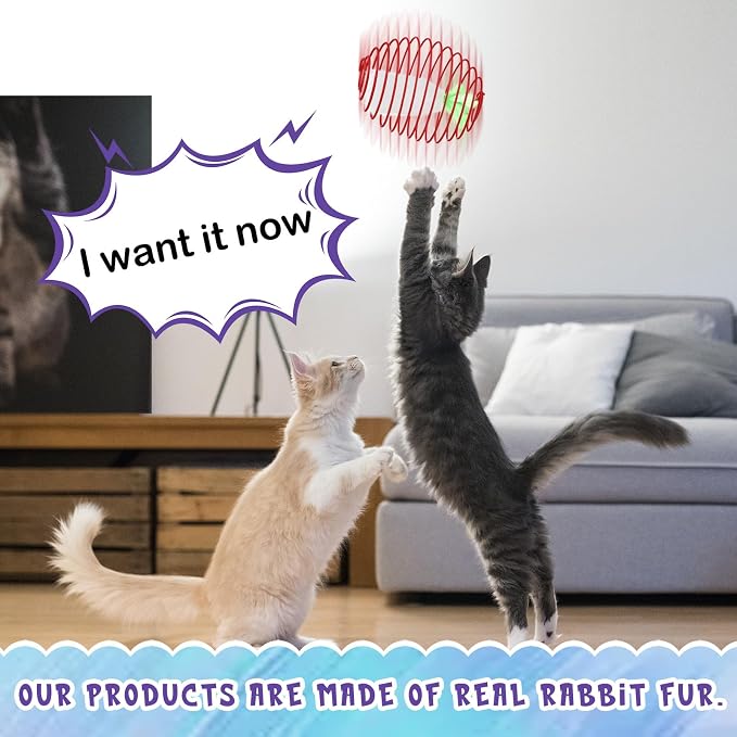 Jecery 5 Pcs Cat Toys Spring,Feathered Radish,Multicolor | Interactive Metal Cat Toy, Stretchable Rolling Ball, for Indoor Cats, Colorful Playful Coils, Kitten Pet Supplies - Image 5