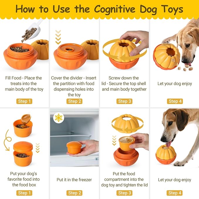 Interactive Dog Toys for Boredom,Dog Frozen Treat Toy Keep Them Busy | Low-Mess Design, Reduces Anxiety, Easy to Clean, Reusable Treat Dispensing Dog Toys Puzzle Toy for Small Medium Large Dogs - Image 5