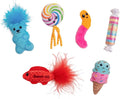 Catstages Kitty Sweet Treats, 6-Pack Catnip Plush Toys with Crinkle & Feathers, Multicolored by Catstages