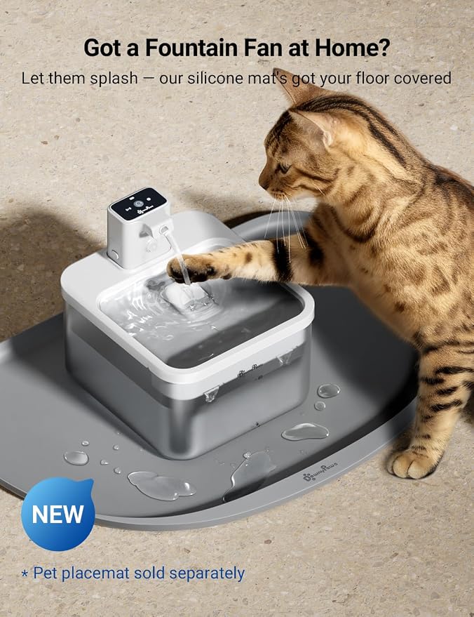 DownyPaws Cat Water Fountain Cordless, Pet Fountain, 84oz/2.5L, White | Wireless Cat Drinking Water Fountains for Cats Indoor, Fursink , Battery Operated, Motion Sensor, Ultra Quiet Pump, BPA-Free - Image 6