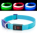 Only Half The Collar Lights LED Dog Collar Light Up Dog Collars USB Rechargeable, Adjustable Size Heavy Duty TPU Nylon Webbing Glow Safety Basic Dog Collars for Large Medium Dogs (M, Royal Blue) by Bpawser