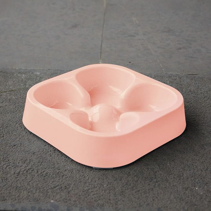 Healthy Slow Feeding Dog Bowl for French Bulldog -Slow Feeder Dog Bowl No Chocking Dog Cat Food Water Bowl with Four-Leaf Clover Pattern (Pink) - Image 6