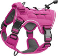Heavy-Duty Tactical Dog Harness for Large Dogs, No Pull Adjustable Reflective Pet Vest with Molle System, K9 Military-Grade Control for Service Training, Outdoor & 10+ Breeds, Pink, Small by Bruvoalon