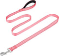 FunTags Reflective Nylon Dog Leash for Medium & Large Dogs, 6FT for Walks | Comfortable Padded Grip, Stay Safe at Night, 360° Anti-Tangle Swivel, for Dog Parks & Trails, Neon Pink by FUNSTARTSHERE