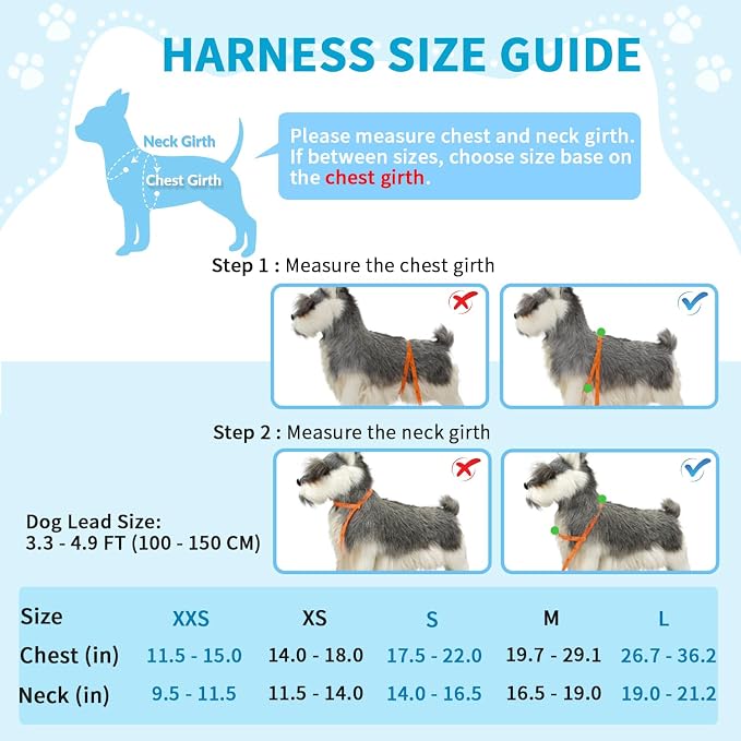 Lukovee Small Dog Harness and Leash Set, No Pull Soft Padded Vest | Both Neck & Chest Adjustable, Reflective, Puppy Harness with 4ft Lightweight Anti-Twist Dog Leash for Small Dogs (Orange,XXS) - Image 4