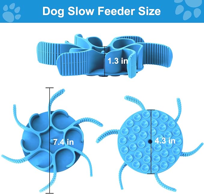 Dog Slow Feeder Bowls Silicone Spiral Pet Food Feeder Insert to Slow Eating | Durable Non-skid Compatible with Stainless Steel, Glass & Ceramic Slow Feeder Dog Bowls for Small Medium Large Breed Dogs - Image 7