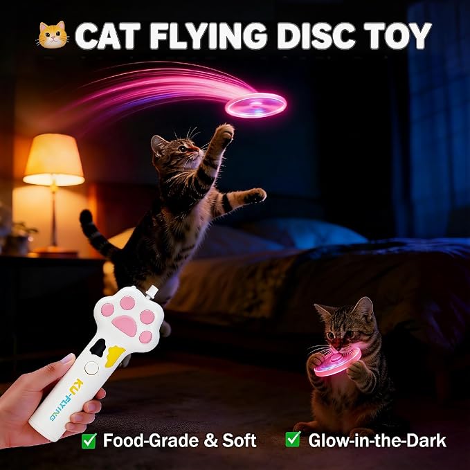 Cat Toy Launcher for Kitten Toys, Cat Toys Interactive, Automatic Cat Toy | Interactive Cat Toys for Indoor Cats, Cat Fetch Toy Launcher with 10 Discs, Cat Toys for Bored Indoor Adult Cats,Best Cat Toy - Image 5