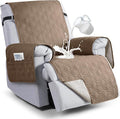 VANSOFY 100% Waterproof Recliner Chair Covers Washable, Light Brown, 22" | Non-Slip, Slipcover with Pocket, Furniture Protector, Elastic Straps, Chair Cover for Pets, Dogs by VANSOFYFURNITURECOVERS