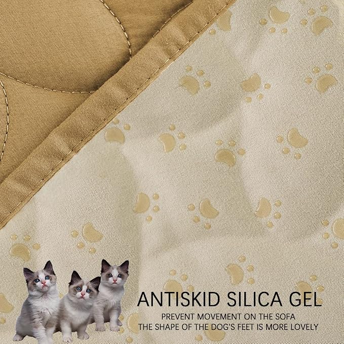Ameritex Waterproof Pet Bed Cover Anti-Slip Dog Bed Blanket for Sofa and Furniture Waterproof New Pattern Design (Sand, 30x90 Inch (Pack of 1)) - Image 4