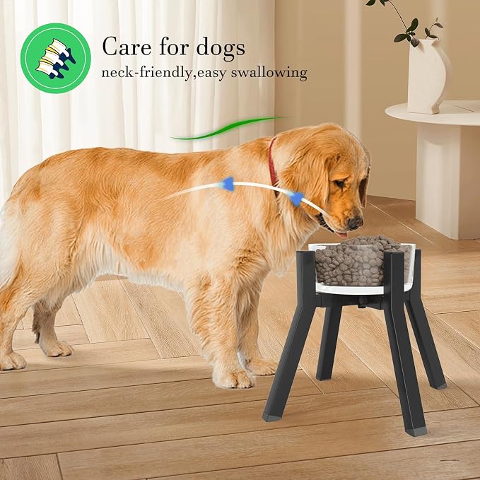 Dog Bowl Stand for Medium & Large Dogs, Adjustable Width 7-10.6" Raised Dog Food Stand, 11 inch Tall Elevated Single Holder, Black (Bowl Not Included) - Image 3
