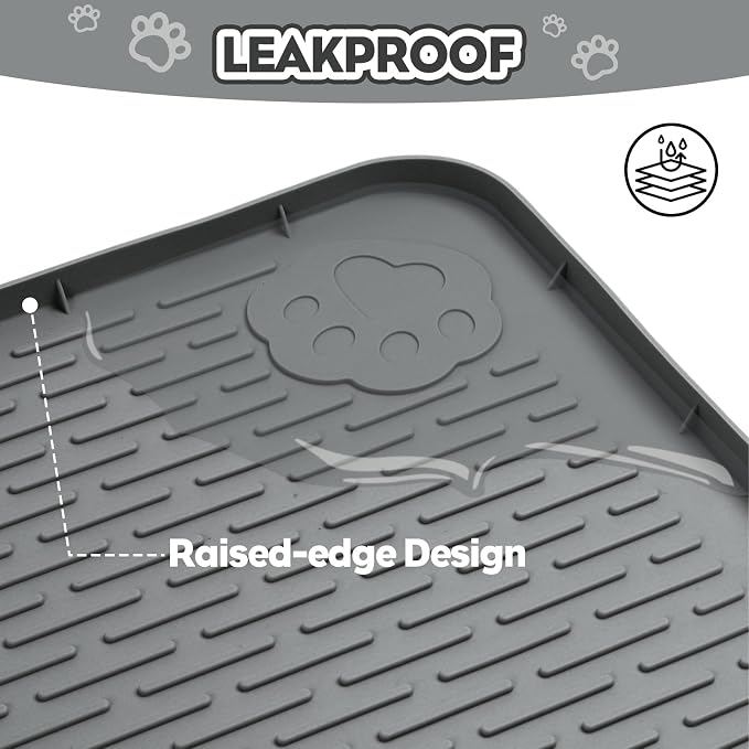 Silicone Cat Litter Mat for Litter Box 40”x28” Large Cat Mat, Dark Grey | Waterproof, Non-Slip, Leak-Proof Rug Mat with Lip, Easy to Clean, Extra Large Litter Catcher Mat for Floor - Image 7