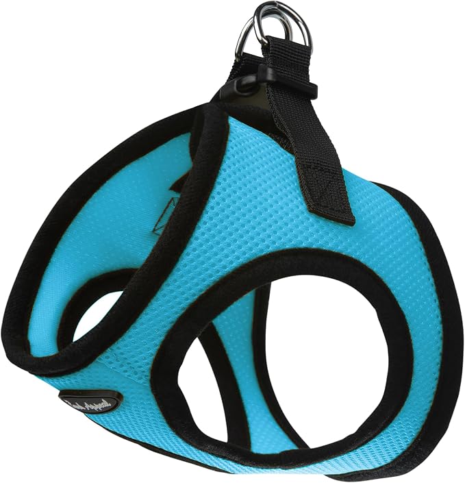 Bark Appeal Aqua Blue Step-in Dog Harness for Medium to Large Sized Pets – Updated Sizing, Re-Measuring is Essential – Soft Vest Harness – Anti-Choke with Adjustable Strap & Heavy Duty Clip – L by BarkAppeal