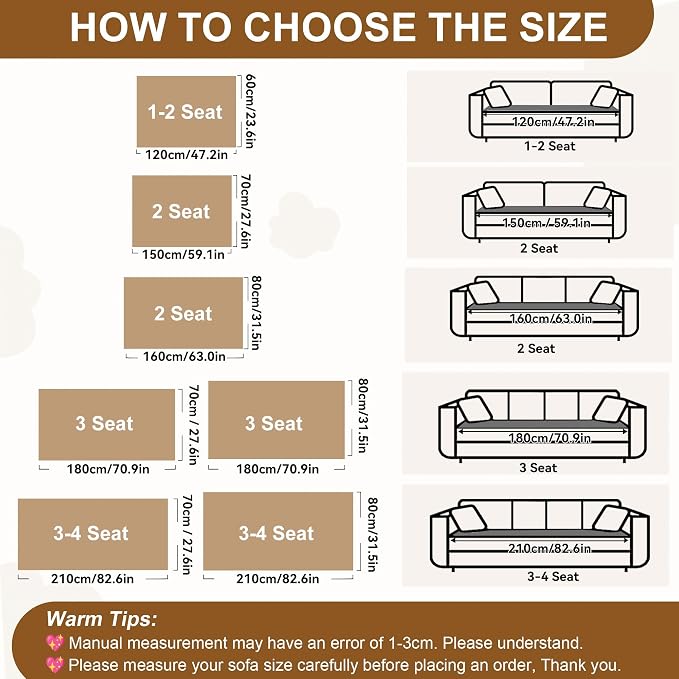 OTOB Washable Couch Covers for 3 Cushion Sofa Non Slip Pet Dog Sofa Cover | Cream, 27.6" x 82.7", All Seasons, Soft Fuzzy Plush, Couch Protector for Dogs, Breathable, Thick Wear-Resistant - Image 9