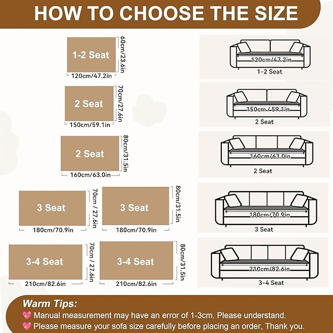 OTOB Pet Couch Cover Washable, Anti Slip Dog Sofa Covers Protector | Cream, 31.5" x 82.7", All Seasons, Soft Fuzzy Plush, 3 Cushion Furniture Protector, Breathable, Thick Wear-Resistant - Image 9