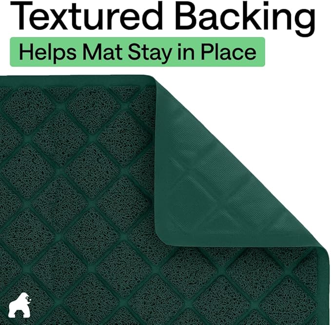 GORILLA GRIP Cat Litter Box Mat, Cushioned Coil Mesh Litter Trapping Mats, Scatter Control Supplies for Less Mess, Phthalate Free, Ultra Deep Catch Grooves, Rinse or Vacuum to Clean 24x17 Hunter Green - Image 4