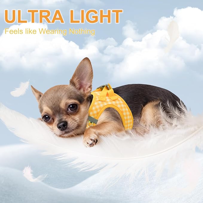 AIITLE Step in Medium Dog Harness and Leash Set, Puppy Pet Vest, Yellow L | Breathable Mesh, Adjustable Fit, No-Pull Reflective Design, Escape Proof, for Small-Medium Dogs, Outdoor Walking, Running - Image 5