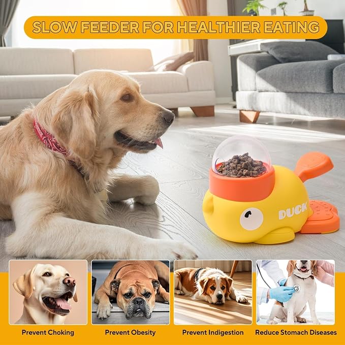 Duck Dog Treat Dispenser, Interactive Puzzle Toy, Slow Feeder Dog Bowls - Image 9