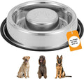 Neater Pet Brands Stainless Steel Slow Feed Bowl - Non-Tip & Non-Skid - Stops Dog Food Gulping, Bloat, Indigestion, and Rapid Eating (5 Cup) by NeaterPetBrands