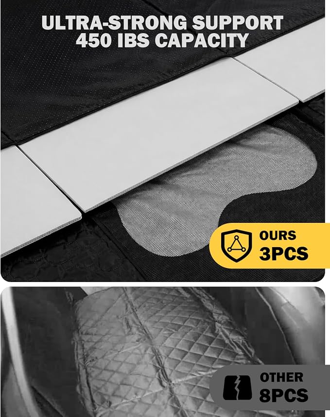 Back Seat Extender for Dogs, Waterproof Dog Car Seat Cover for Back Seat with Hard Bottom, Upgraded Material, Anti Scratch, Easy to Use and Clean, Holds 420lbs - Image 5