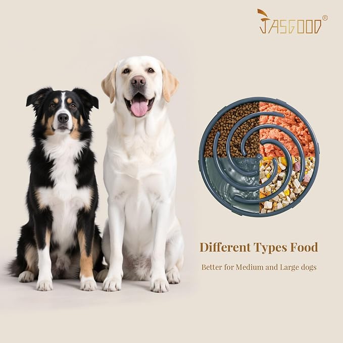 JASGOOD Slow Feeder Dogs Bowl for Large Medium Dogs,Anti-Gulping Pet Slower Food Feeding Bowls Stop Bloat,Preventing Choking Healthy Design Dogs Bowl - Image 4