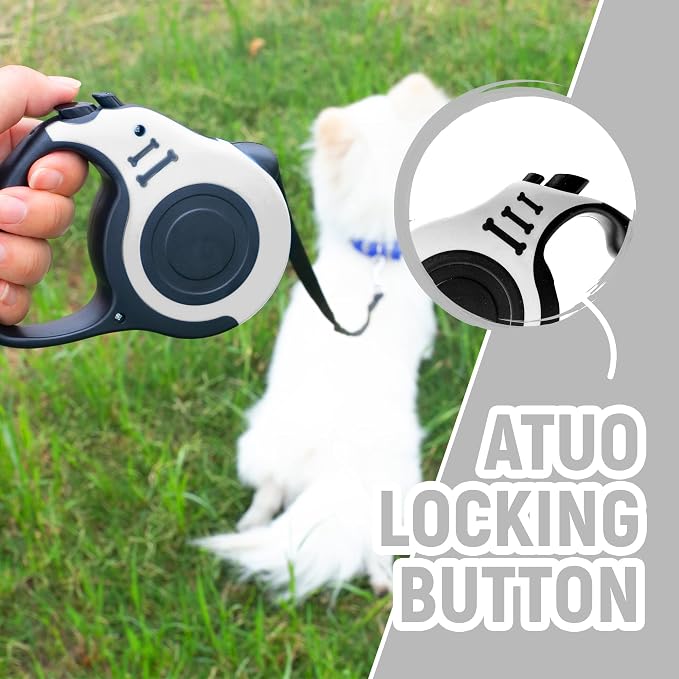 Retractable Dog Leash Automatic Telescopic Tractor Dog Tape | Pet Tape 10/16 FT Durable and Convenient, with Folding Bowl, Dispenser, Rubbish Bags, Suitable for Small and Medium Dogs - Image 3