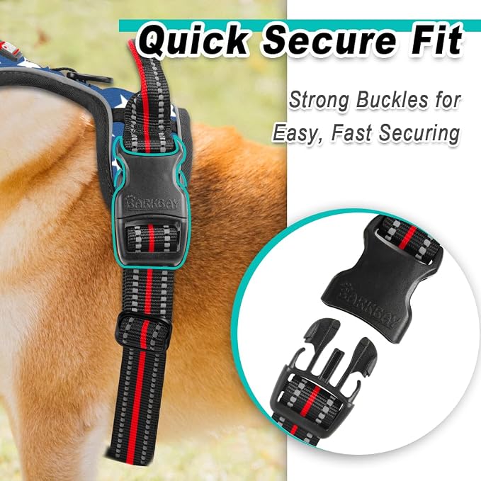 BARKBAY Dog Harness for Small Sized Dog No Pull 2 Leash Clips Dog Vest | Control Handle,Comfort,Heavy Duty,Adjustable Reflective,Perfect for Outdoor Training, Walking,Hiking(XS,Star) - Image 7