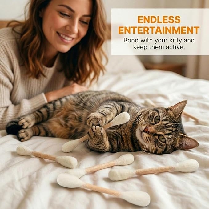 Glaciart One Swabs Cat Toys with Catnip - 6 Pk | Durable for Chew, Cute Cat Toys Interactive Kitty for Boredom, Exercise, & Play | Filled w/Organic Catnip for Anxiety & as Digestive Aid | Gift Idea - Image 4