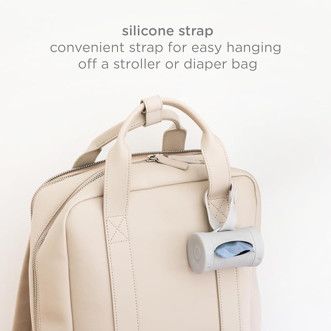 Ubbi Retractable Bag Dispenser for Diaper Bag, Gray, 2 Pack | Portable Bag Holder for Travel, Clips to Stroller or Diaper Bag, Newborn Baby Essentials, Includes 48 Lavender Scented Bags - Image 3