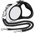 Double Retractable Dog Leash for Two Dogs Up to 115 lbs - 18.6 ft Coupler Leashes for Small Medium Dogs - One Locked System, Non Slip Grip, Tangle Free (Grey) by MEEGOOD
