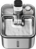 Stainless Steel Cat Water Fountain Wireless for Cats Indoor, 3.6L/123oz Automatic Metal Dog Water Dispenser,Cordless Battery Operated Pet Drinking Fountain,Rechargeable Waterer with Motion Sensor by Qinliy