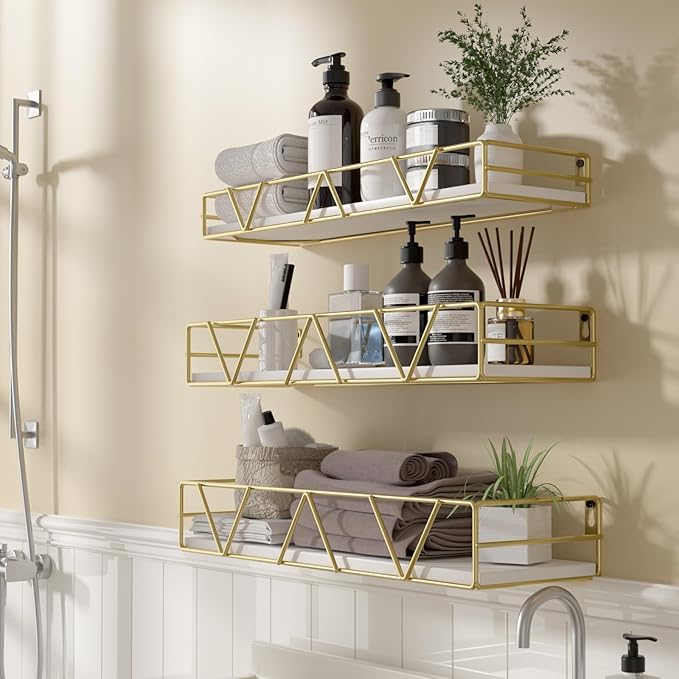 Floating Shelves Set of 3, Wood Wall Shelf, Farmhouse Shelf for Bedroom | Wall Mounted Floating Shelf for Living Room, Bedroom, Bathroom, Kitchen, Office - Image 5