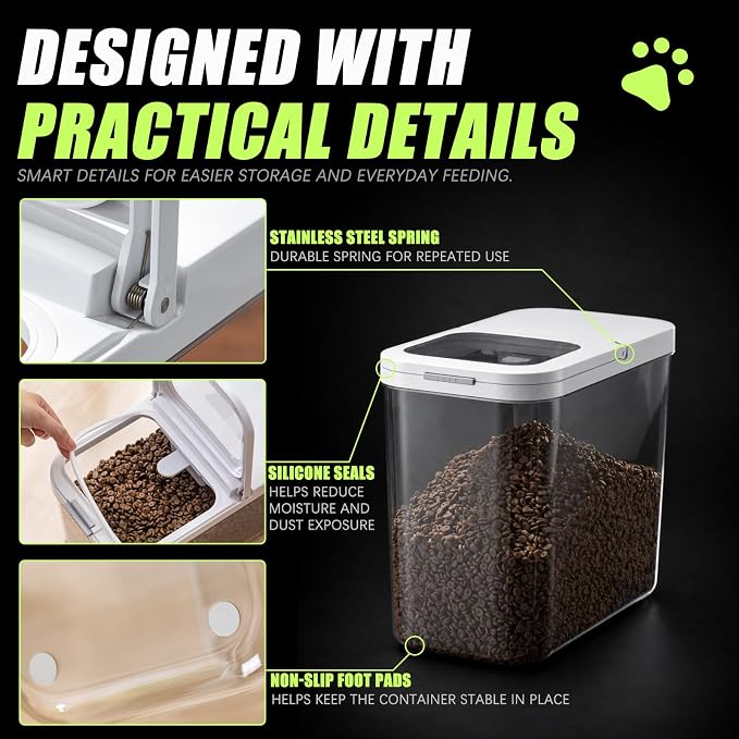 LivLab Mker Dog Food Storage Container 10 Lbs | Pet Food Storage Containers With Lids & Scooper BPA Free Airtight Storage Containers Store Dry Food For Kitchen Pantry - Image 5
