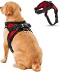 No Pull Reflective Adjustable Dog Harness with Handle- Comfortable Soft All Weather Mesh, Easy On Puppy Harness for Small Medium and Large Dogs (Red) Small by Copatchy