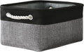 TheWarmHome Storage Basket for Organizing - 1 Pack 14x10x6.7 inch Collapsible Storage Bins for Shelves, Dog Toy Bin for Closet Organizer laundry Gift Cloth Nursery (Grey & Black) by TheWarmHome