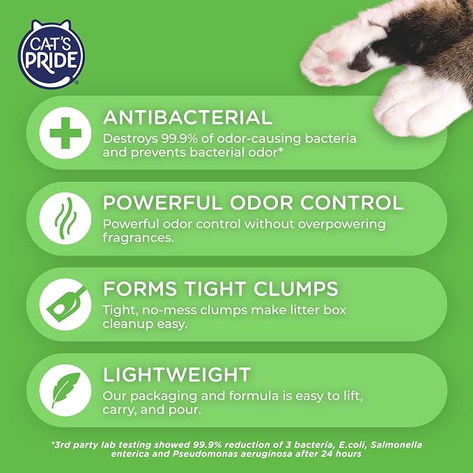 Cat's Pride Antibacterial Litter, Odor-Eliminating Lightweight Scented 12lb - Image 3