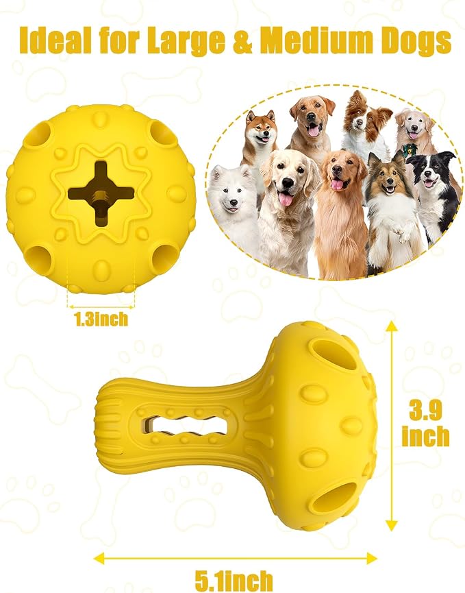 Dog Chew Toys for Aggressive Chewers, Rubber Treat Dispensing Stimulation Toy to Keep Them Busy, Durable Interactive Enrichment Puzzle Toy for Medium Large Breed Dogs - Image 4