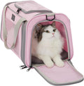 Petsfit Cat Carrier Airline Approved, 17.5×10.5×10.5 in, Pink | Escape-Proof Design with Locking Zippers & Safety Leash, Easy-Access 3-Way Entry, Washable Mat up to 12 lb by Petsfit