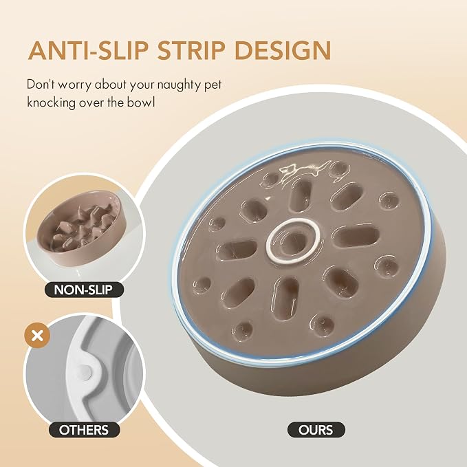 Havniva Dog Bowls Slow Feeder, Ceramic Slow Feeder Dog Bowls for Fast Eater | 0.9 Cups Dog Food Bowl Puzzle Feeder, Slow Feeding Bowls for Small Breed, Non-Slip Base, Anti-Choking - Image 3