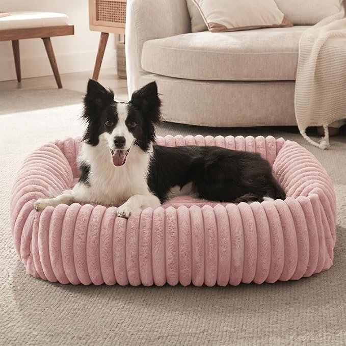 FURTIME Dog Bed for Small Medium Dog, Washable Orthopedic Pet Bed with Removable Cover, Rectangle Soft Calming Sleeping Puppy Bed Durable Pet Cuddler with Anti-Slip Bottom - Image 8