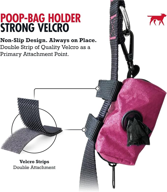 Tuff Pupper Dog Poop Bag Holder | Works with Any Dog Leash | Zippered Waste Bag Dispenser | Waterproof with Rust-Proof Clip | Convenient Lightweight Design | Includes 2 Rolls of Leak-Proof Bags - Image 5