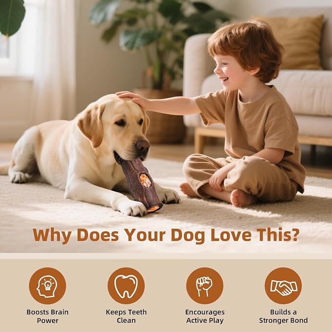 Corn Shape Dog Chew Toy for Small to Medium Dogs – Puppy Teething Toys with Squeaker; Tree Stump Chew Toy for Medium to Large Dogs – Design with Frozen Treat Molds & Peanut Butter Grooves - Image 8