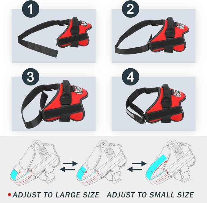 Dog Harness, No-Pull Reflective Dog Vest, Breathable Adjustable Pet Harness with Handle for Outdoor Walking - No More Pulling, Tugging or Choking (Red, S) - Image 3