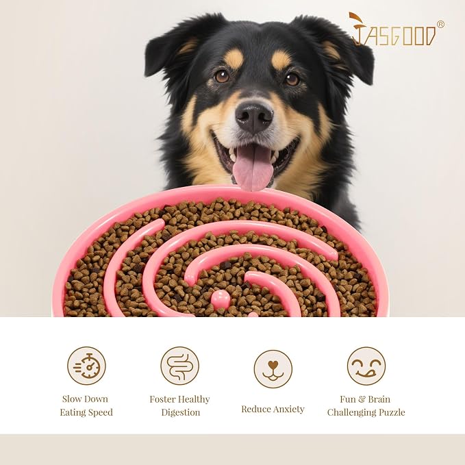 JASGOOD Slow Feeder Dogs Bowl for Large Medium Dogs,Anti-Gulping Pet Slower Food Feeding Bowls Stop Bloat,Preventing Choking Healthy Design Dogs Bowl - Image 6